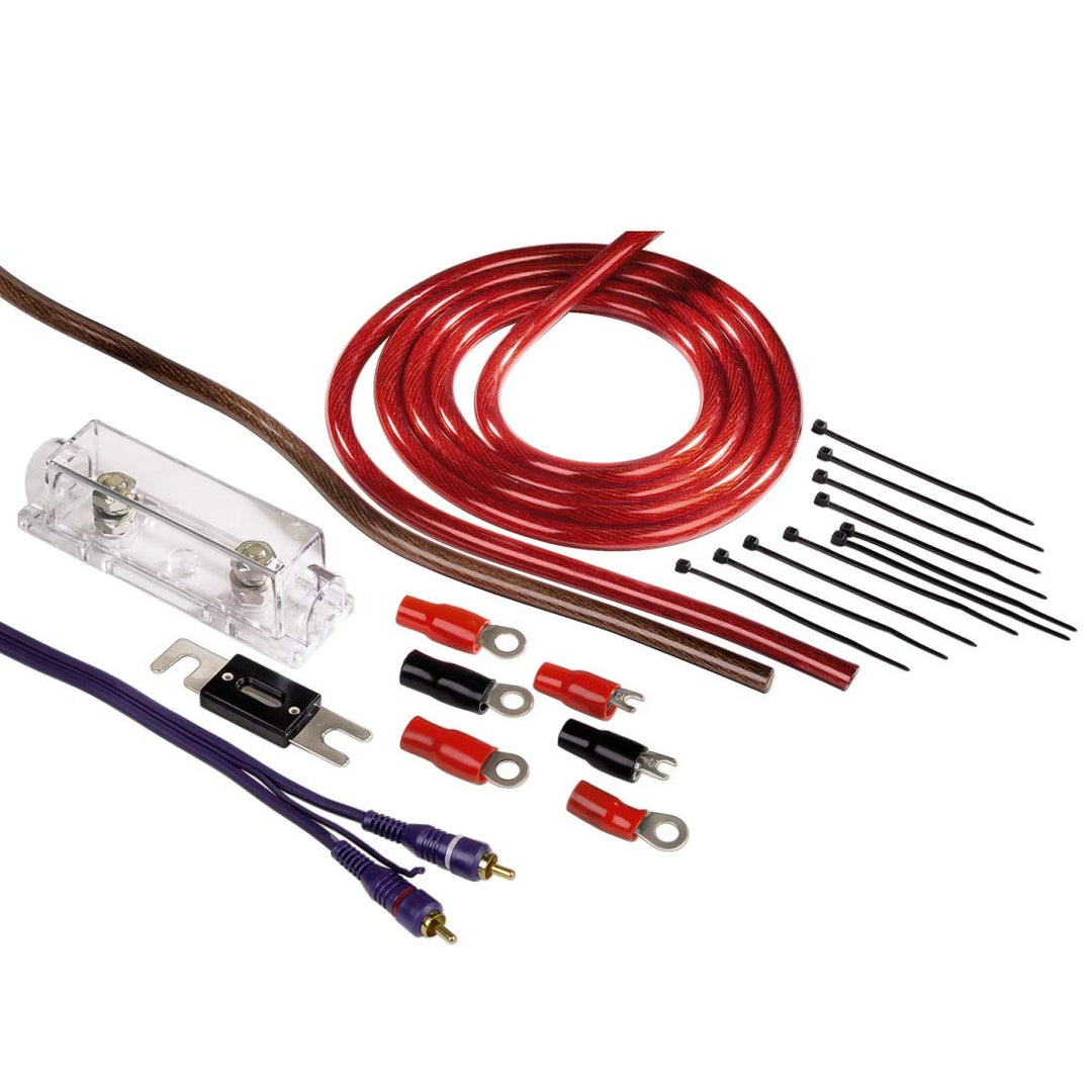 Hama Anschluss-Set für Car Hifi-Verstärker, AMP-Kit mit Powerkabeln (25 mm²), Cinchkabel, Sicherungs