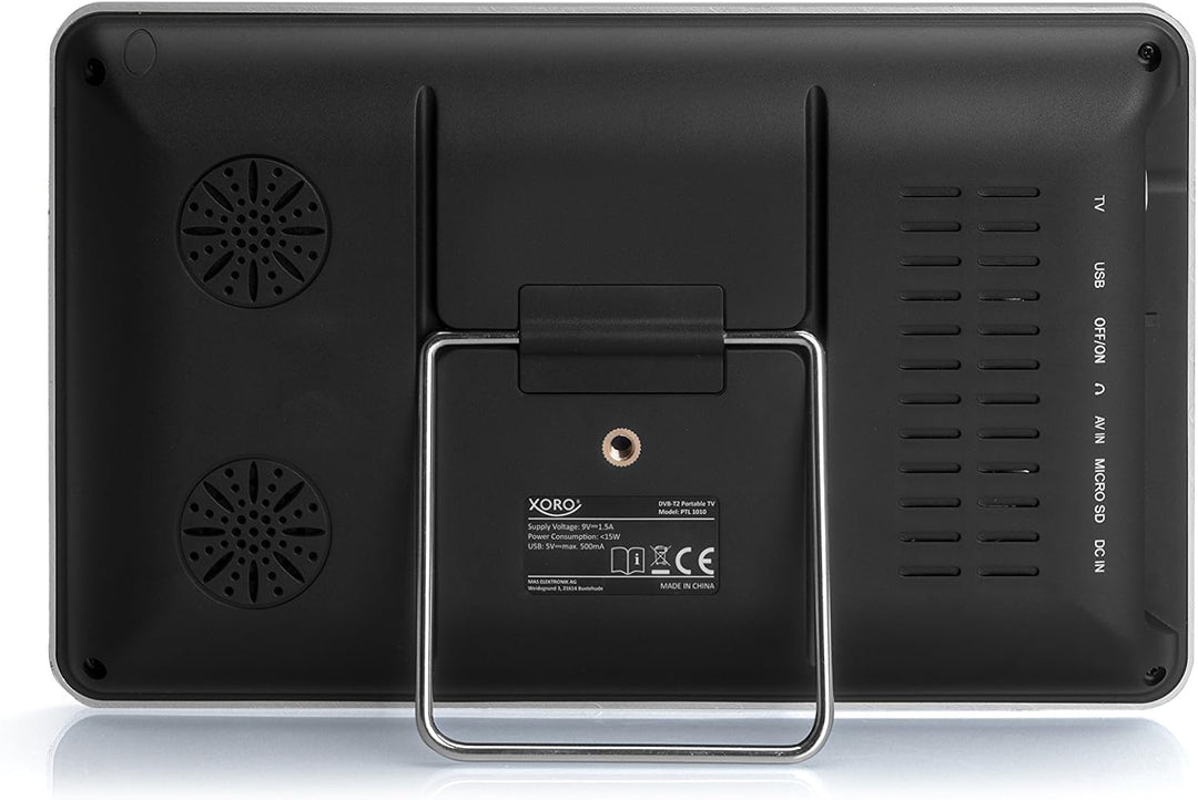 Xoro PTL 1010 26 cm (10,1 Zoll) Tragbarer DVB-T/T2 Fernseher (H265 HEVC, Mediaplayer, USB 2.0, Micro