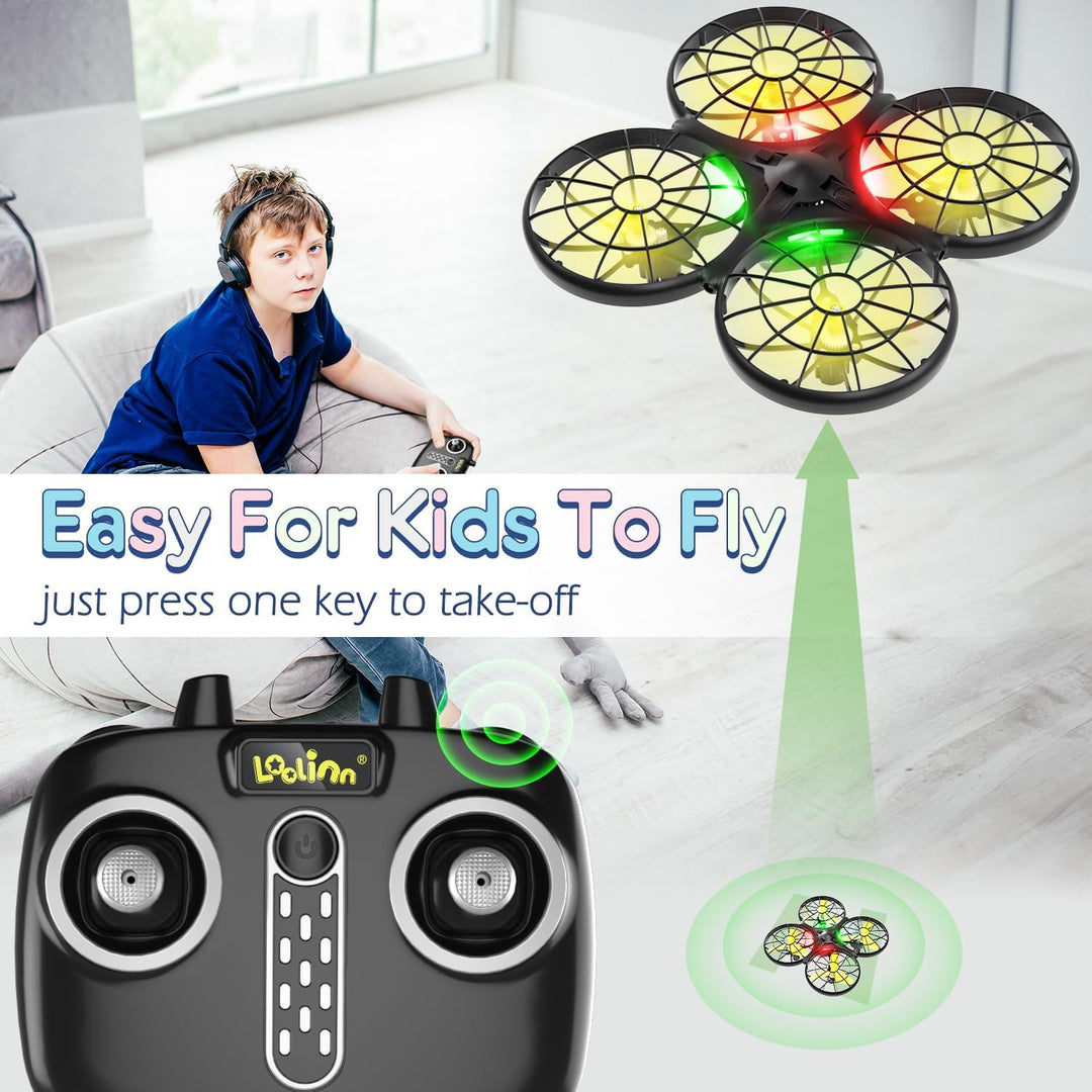 Loolinn | Drohne für Kinder - Mini Drohne, RC Quadrocopter mit Antikollisionstechnologie / 360° Flip