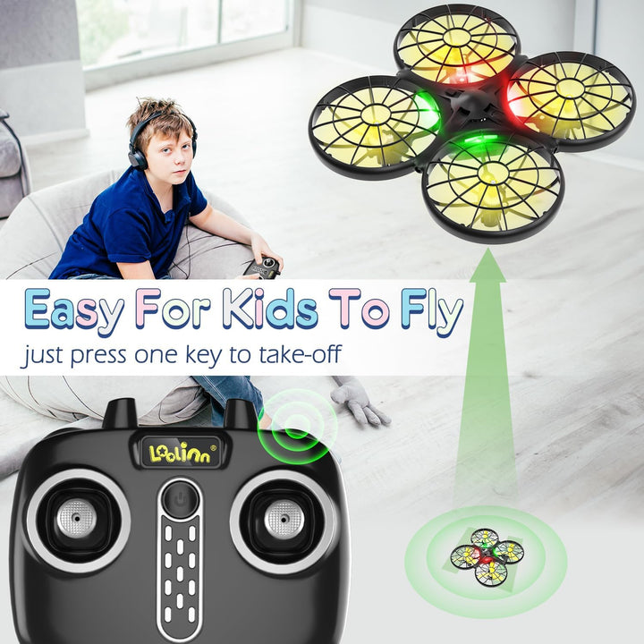 Loolinn | Drohne für Kinder - Mini Drohne, RC Quadrocopter mit Antikollisionstechnologie / 360° Flip