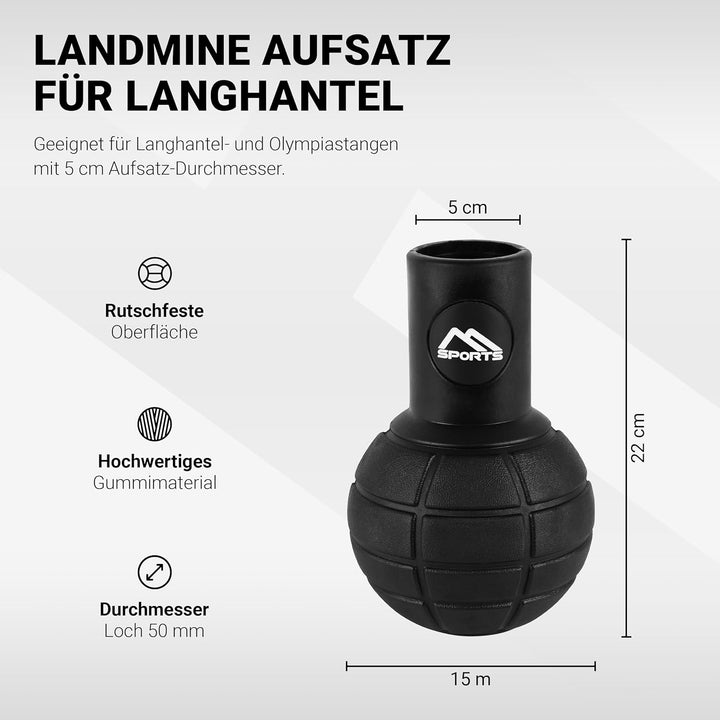 MSPORTS Landmine, Langhantelaufnahme, Anbaugerät für Langhantelstangen mit 25 oder 50 mm