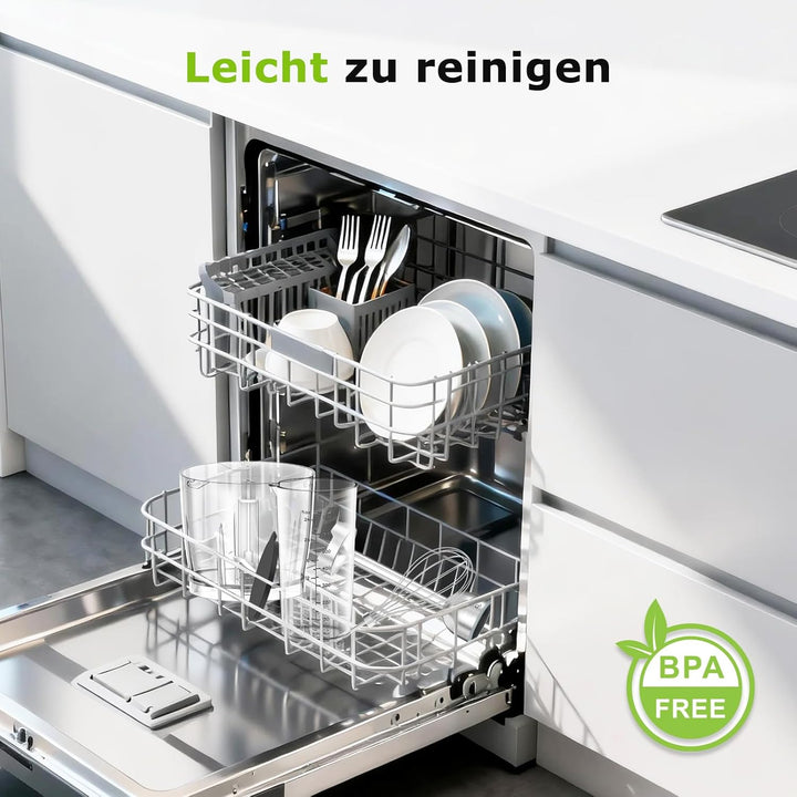 Bonsenkitchen Stabmixer 4-in-1, 1000W Edelstahl mit 12 Stufen Turbo, Schneebesen 700ml Messbecher Le