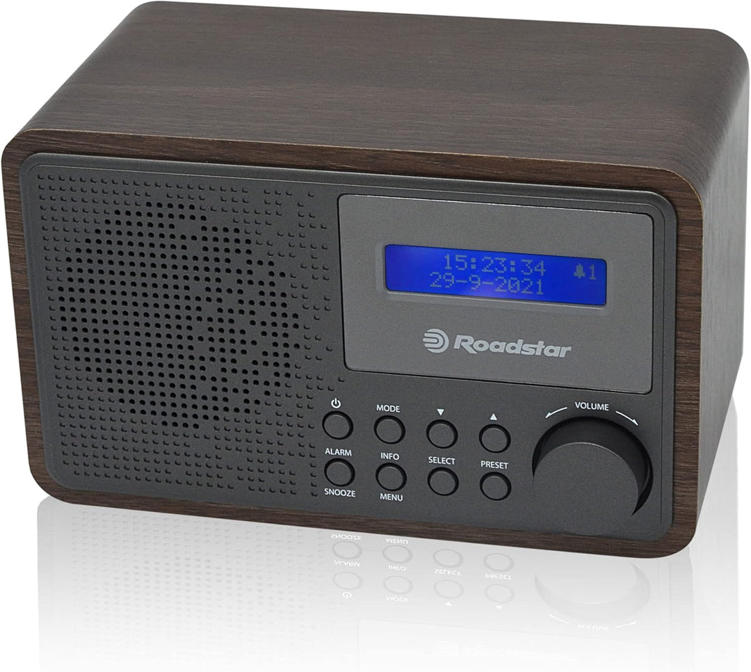 Roadstar HRA-700D+/WD Tragbares Radio Vintage Digital Dab/Dab+/FM funktioniert mit Netzwerk oder Bat