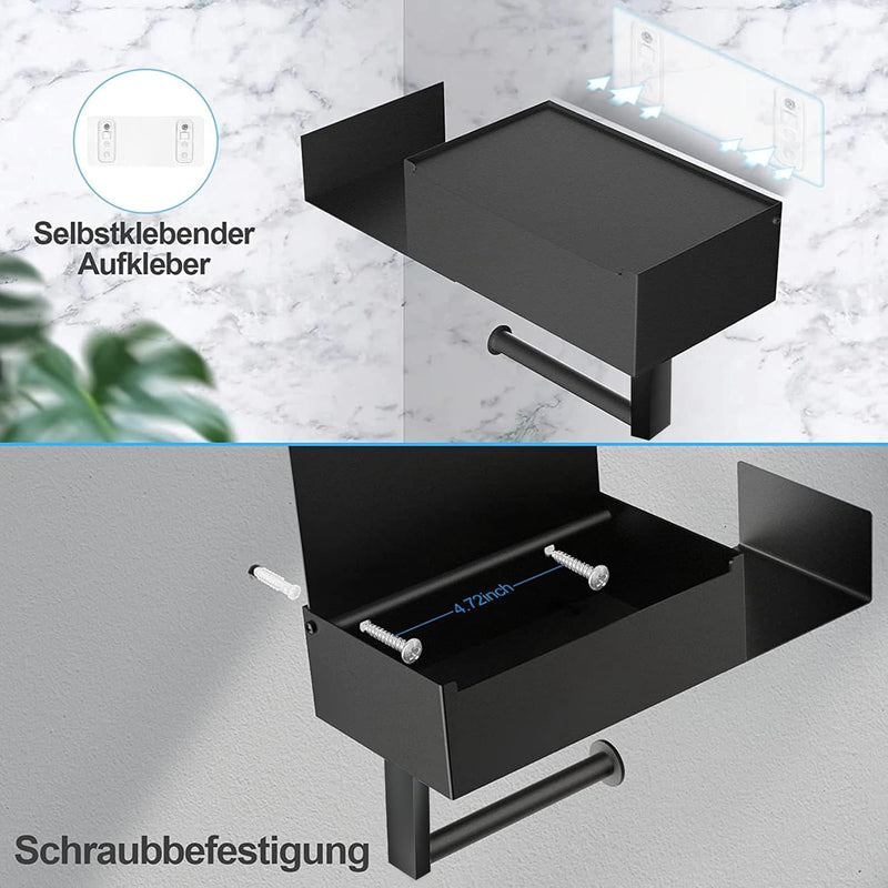 Toilettenpapierhalter Ohne Bohren, Okiuen Toilettenpapierhalter mit Feuchttücherbox Klopapierhalter