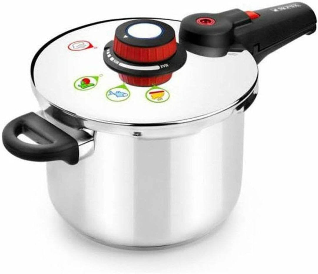 Monix Selecta Duo Set Schnellkochtöpfe 4 und 6 Liter mit Lebensmittelauswahlsystem und automatischem