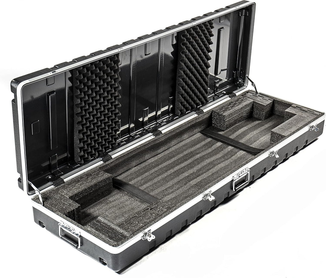 Music Store ABS Keyboard Case 88, Universal, Schwarz, ABS Plastik, 11kg, Schaumstoff-Polsterung, Rol