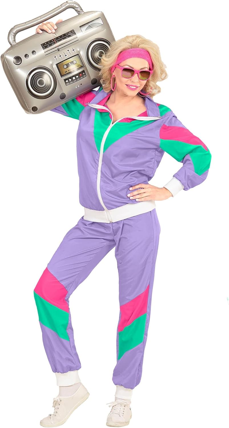 W WIDMANN MILANO Party Fashion - Kostüm Trainingsanzug, 80er Jahre Outfit, Jogginganzug, Bad Taste O