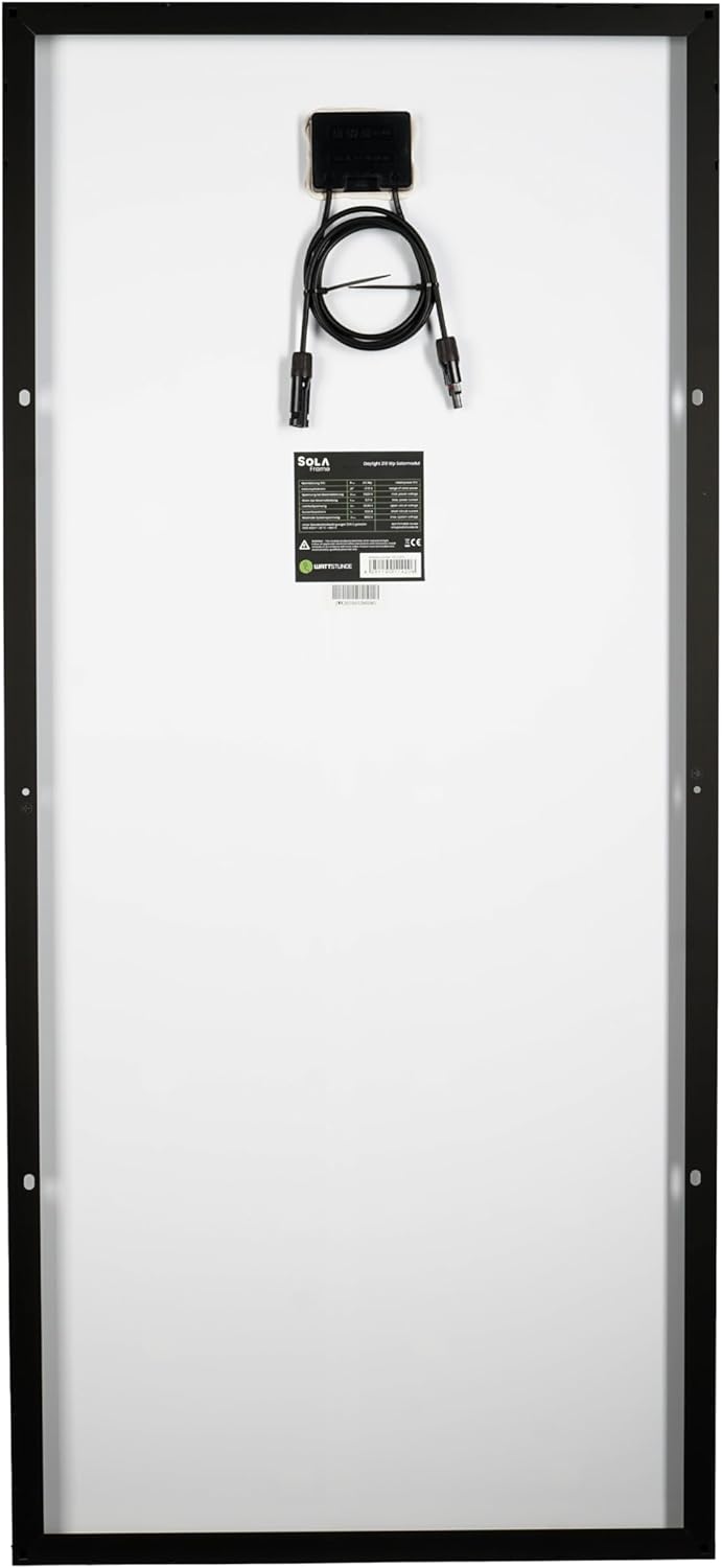 210W SOLA Frame Solarmodul-Set für Wohnmobile und Camper, Laderegler, Kabel, Montagezubehör (Schwarz
