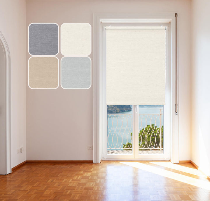 DomDeco Rollo Scandi, 100x150cm Linen - Tageslichtrollo in natürlichen, skandinavischen Farben und S