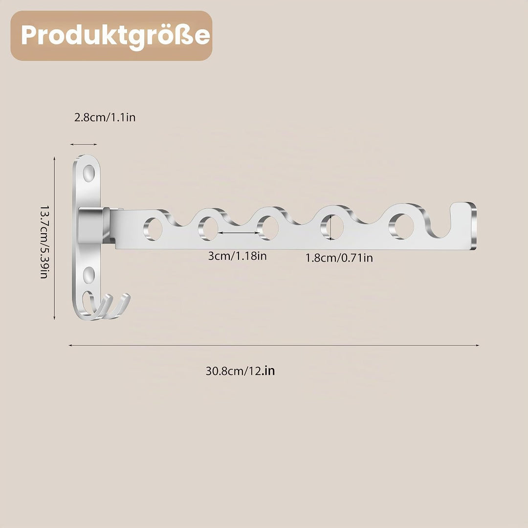 Kleiderhaken Klappbar, Wand Kleiderständer Klapphaken Wandhaken Balkon Kleiderhaken für Waschküche S