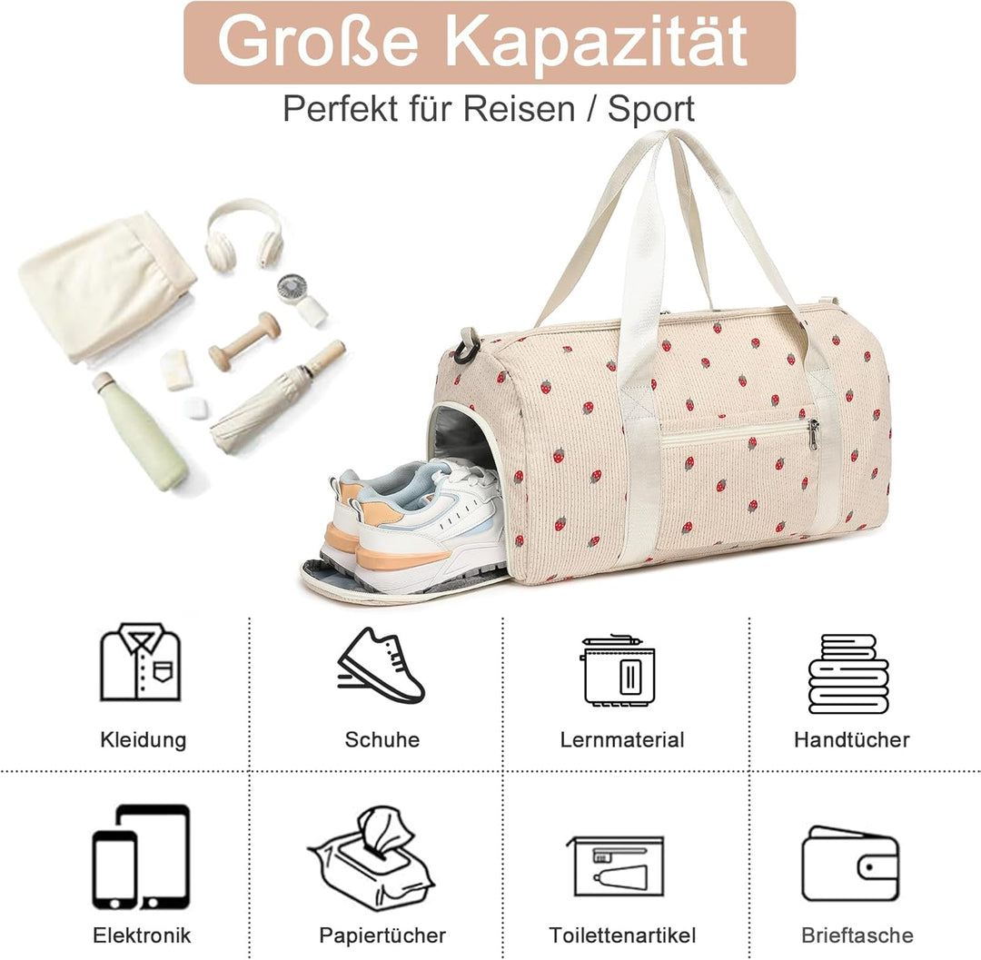 Sporttasche Kinder Schwimmtasche Jungen Damen mit Schuhfach und Nassfach Badetasche Teenager Kleine