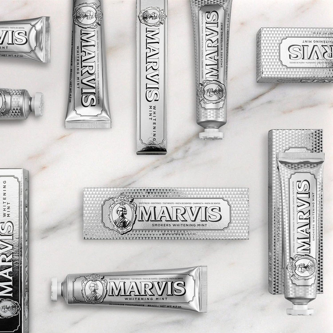 Marvis Whitening Mint Zahnpasta, 3 × 85 ml, Whitening Zahnpasta fördert eine natürliche Zahnaufhellu