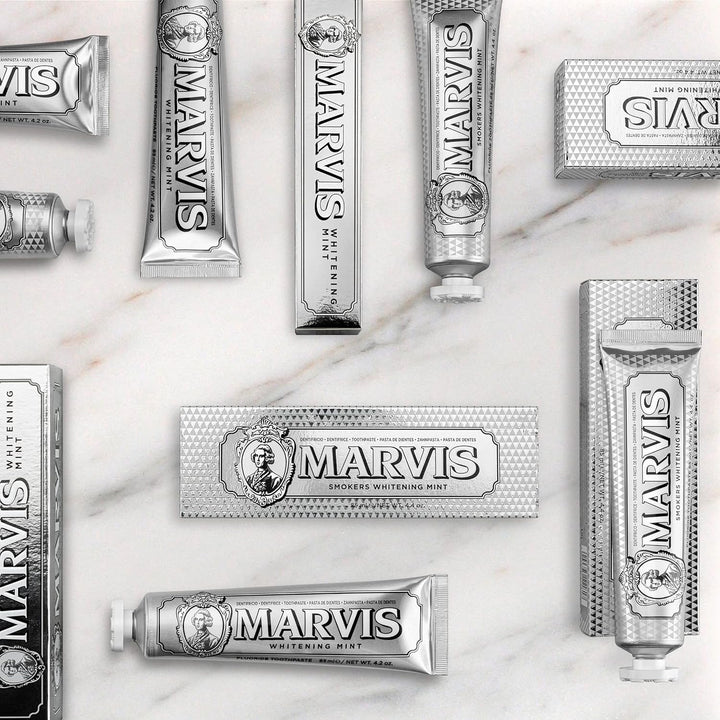 Marvis Whitening Mint Zahnpasta, 3 × 85 ml, Whitening Zahnpasta fördert eine natürliche Zahnaufhellu