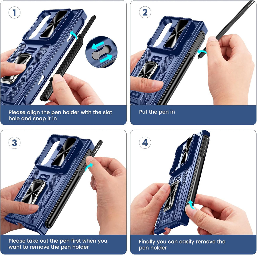 Doeshine für Samsung Galaxy Z Fold 7 Hülle mit S-Pen Slot (No S-Pen) & Ständer, Ganzkörper Robuste S