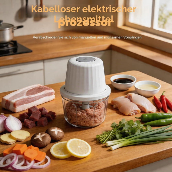 CEWROM Zwiebel Zerkleinerer Elektrisch, 100+250+350ml Elektrischer Küchenzerkleinerer, USB-Zwiebelsc