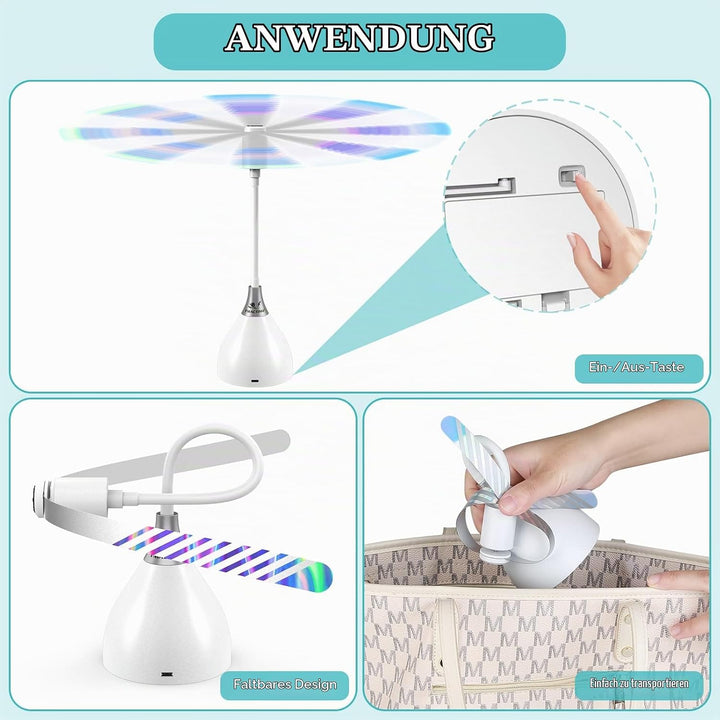 3er Fliegenwedler, USB C Fliegenabwehr mit Schalter | Automatischer &amp; biegbarer Fliegenvertreiber mi