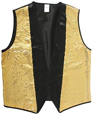 KarnevalsTeufel Kostüm - Set für Herren Pailletten, 4 TLG. Weste, Hut, Brille und Schleife | Grösse