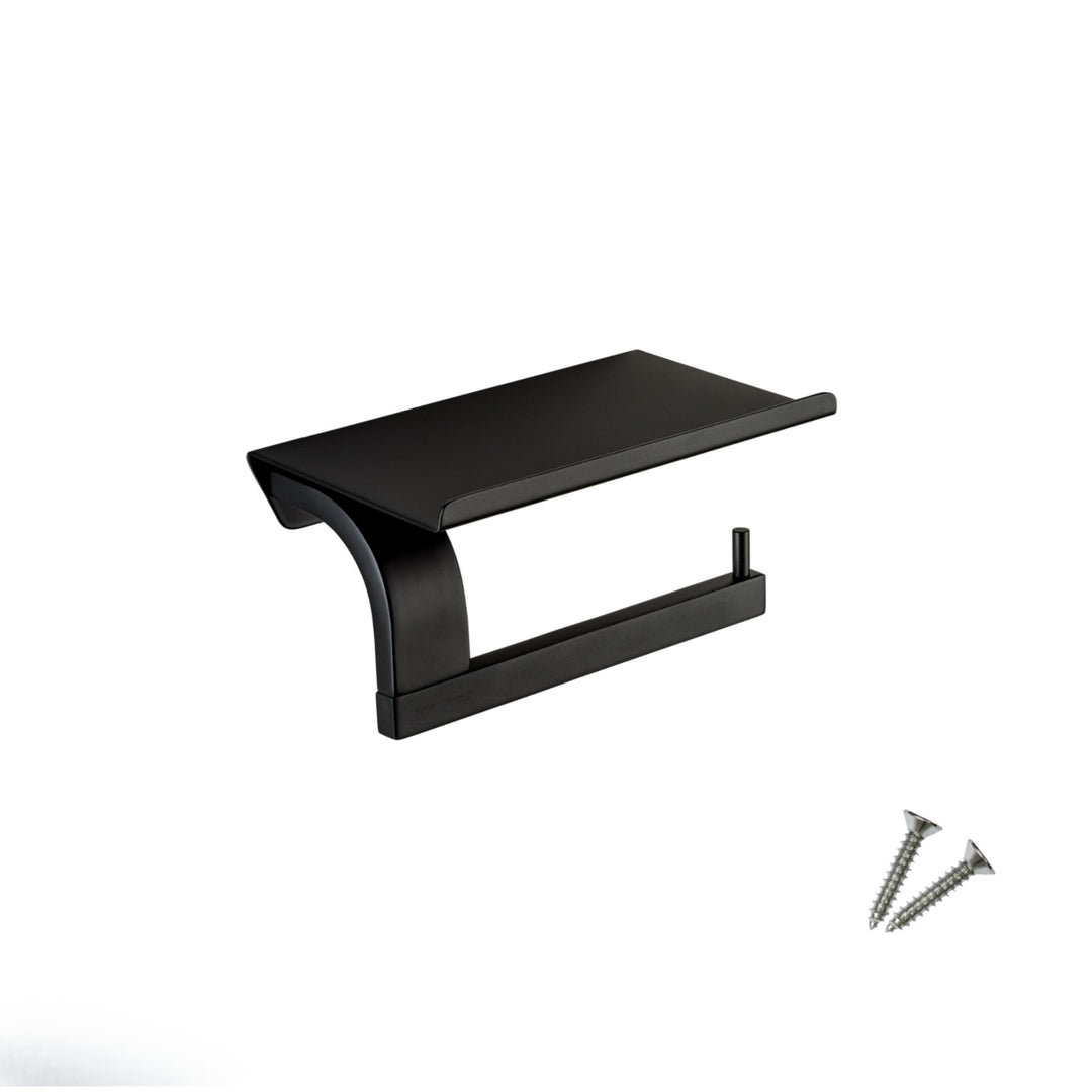 Sagittarius One 160S1-B Toilettenpapierhalter Mit Ablage Schwarz | Toilettenpapierhalter Schwarz Mat