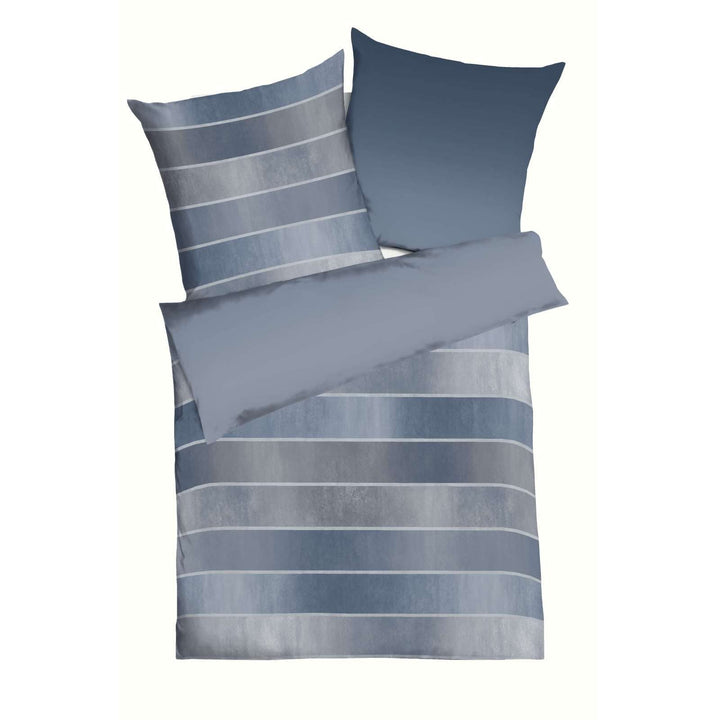 Kaeppel Bettwäsche Timeless Fein-Biber (blau 501, 1 x 80x80 + 1 x 155x220 cm) 155x220 cm + 80x80 cm