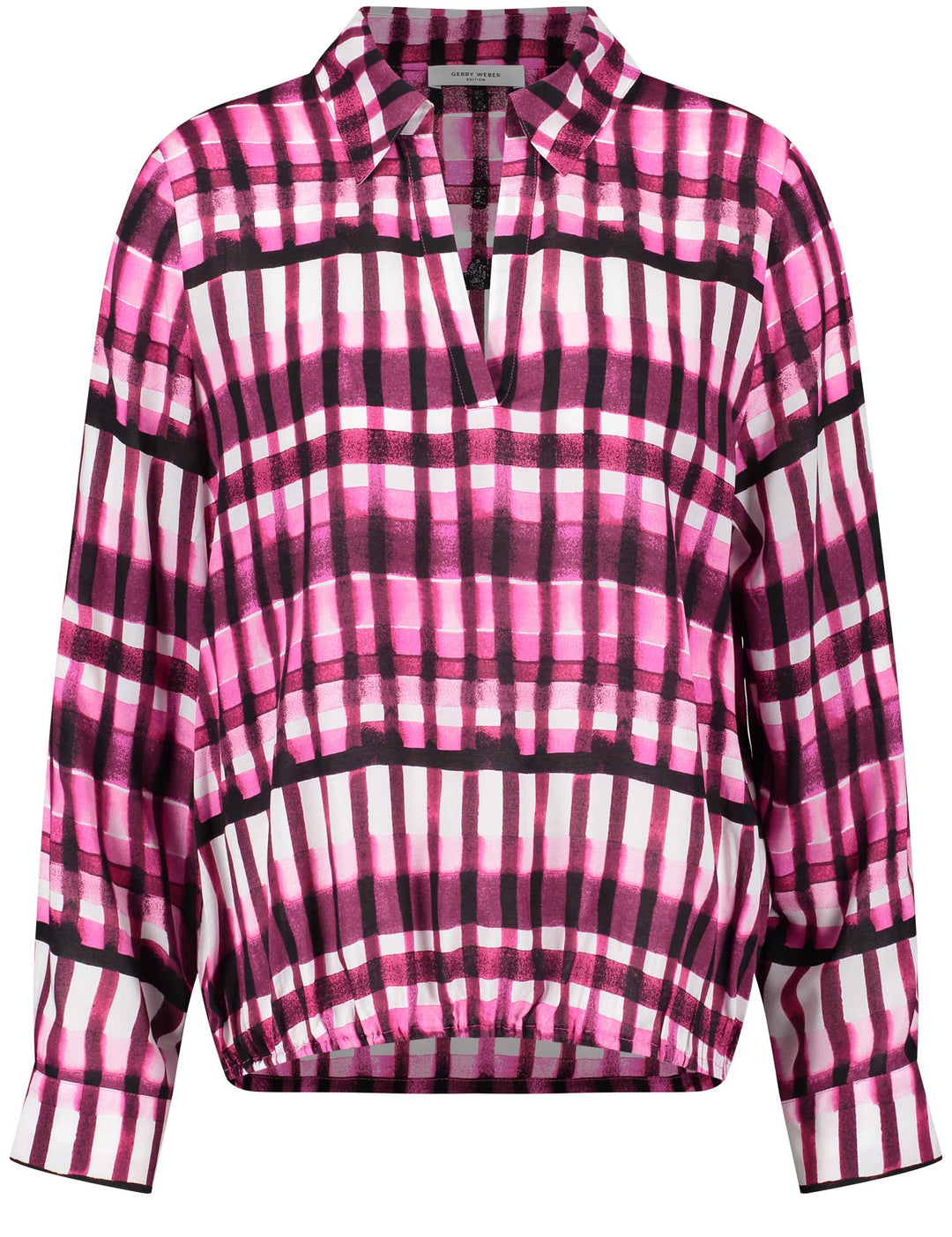 Gerry Weber Damen Bluse 44 Lila/Pink/Ecru/Weiss Druck, 44 Lila/Pink/Ecru/Weiss Druck