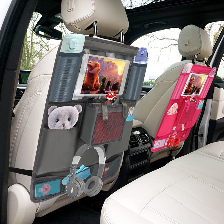 Annmore Auto Sitzschutz Rückseite Organizer mit Tasche für Toniebox Hörfiguren und 10,5 Zoll Ipad, G