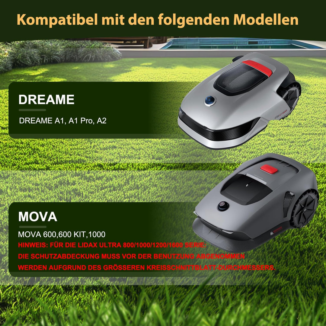 [AUFRÜSTUNG] Messerteller + 6 Stück Klingen Kompatibel mit DREAME | MOVA Mähroboter Messerscheibe Ra