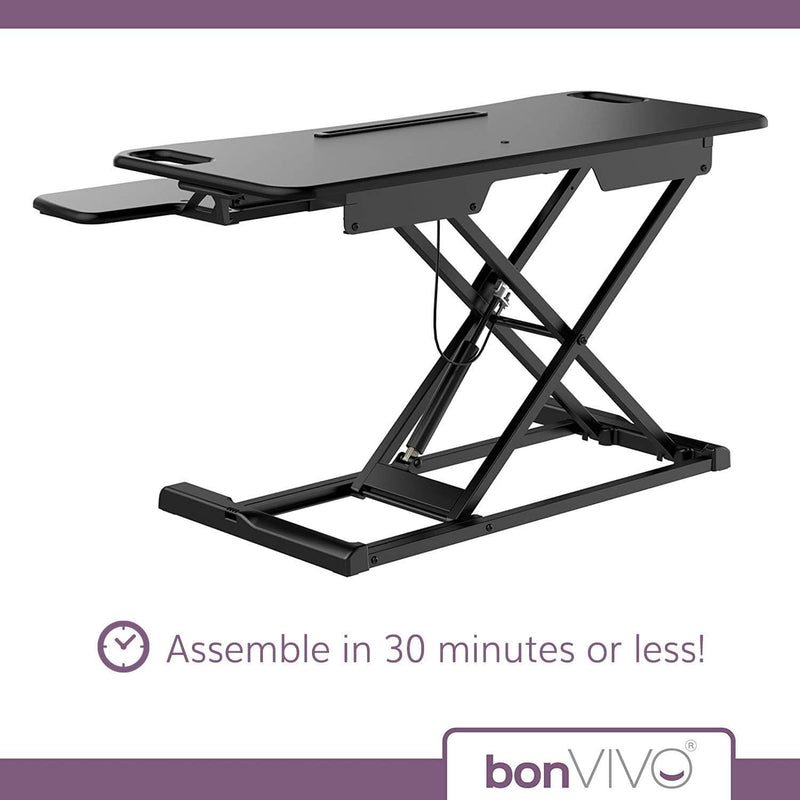 bonVIVO Höhenverstellbarer Schreibtisch-Aufsatz 95 x 40 - Sit-Stand-Erhöhung Macht Jede Workstation