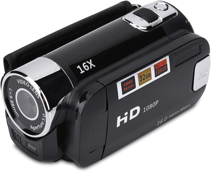 Ejoyous Digitaler Camcorder, 16X Full HD Videokamera High Definition Videokamera mit 270 Grad Drehbi