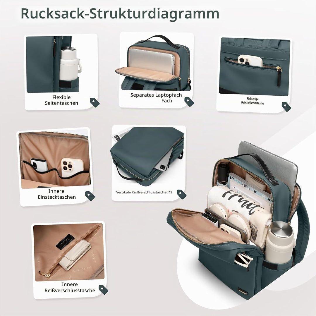 Stilvoller Laptop Rucksack für Damen von Fluggesellschaften zugelassen, Perfekt für die Arbeit das C