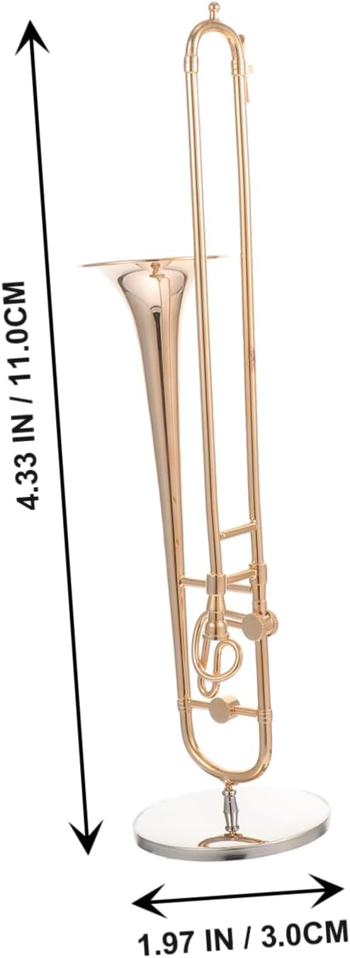 HEALLILY Miniatur Posaune Modell 4.3 Zoll Kleine Trombone Spielzeug Dekorative Blechblasinstrument F