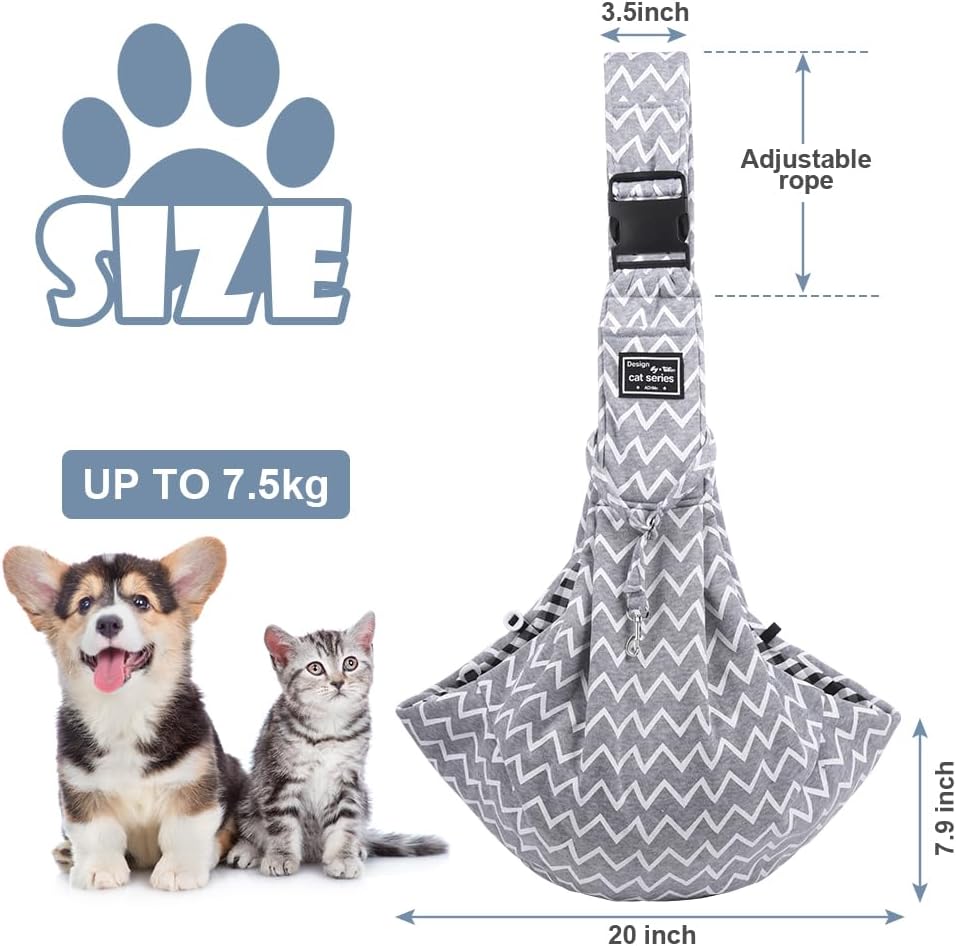Hundetragetasche Welpen, Wendbarer Transporttasche für Hunde und andere Haustiere bis 7.5 kg Tragetu