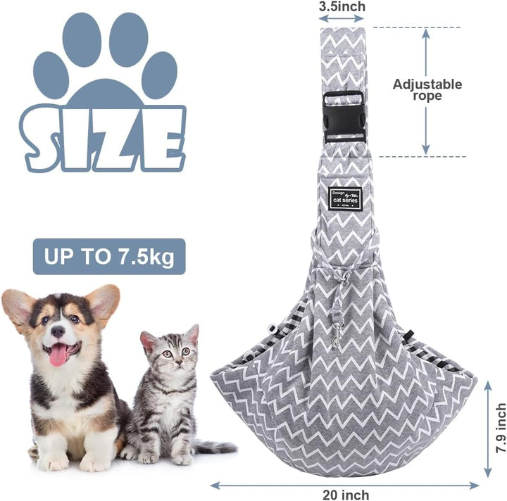 Hundetragetasche Welpen, Wendbarer Transporttasche für Hunde und andere Haustiere bis 7.5 kg Tragetu