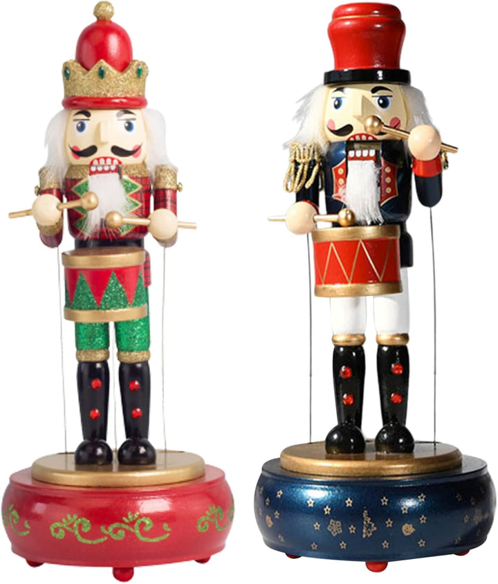 Nussknacker-spieluhr Holz-nussknacker Weihnachtsdekoration Niedliche Uhrwerk-nussknacker-Figuren Mit