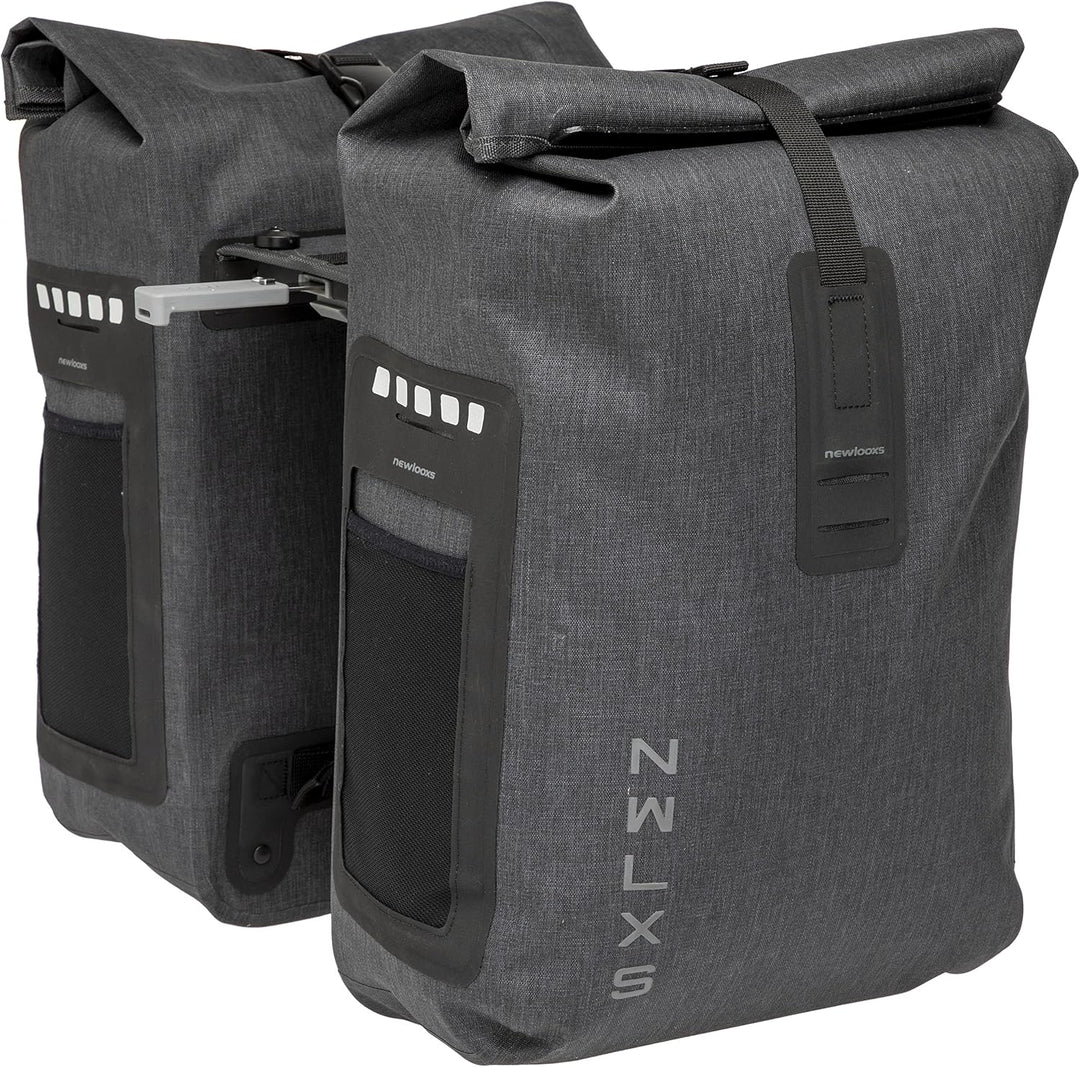 New Looxs Unisex-Adult Varo Double MIK Doppelte Fahrradtasche, Grey, 40 Liter 40 Liter Grey, 40 Lite