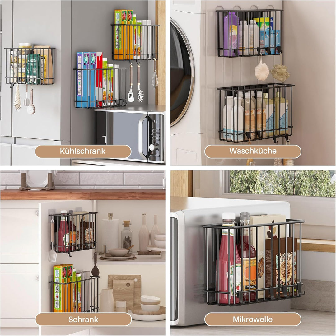 Küchenschranktür-Aufbewahrungsbox, 4 Stück Selbstklebender/magnetischer Organizer für Küchenschränke
