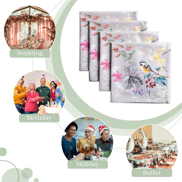 Maison d' Hermine Stoffservietten 4er Set aus 100% Baumwolle Wiederverwendbare Stoffservietten Weihn