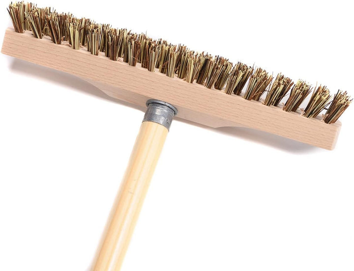 BawiTec Schrubber Rheinischer Wischer 28cm Breit mit Holzstiel 120cm Bodenschrubber mit Metallgewind