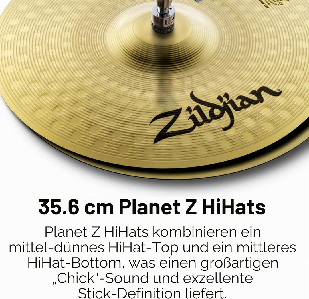 Zildjian ZP14PR Planet Z Series - Hi-Hat Pair Cymbal - 14" 14 Zoll Hi-Hat Pair NEU, 14 Zoll Hi-Hat P
