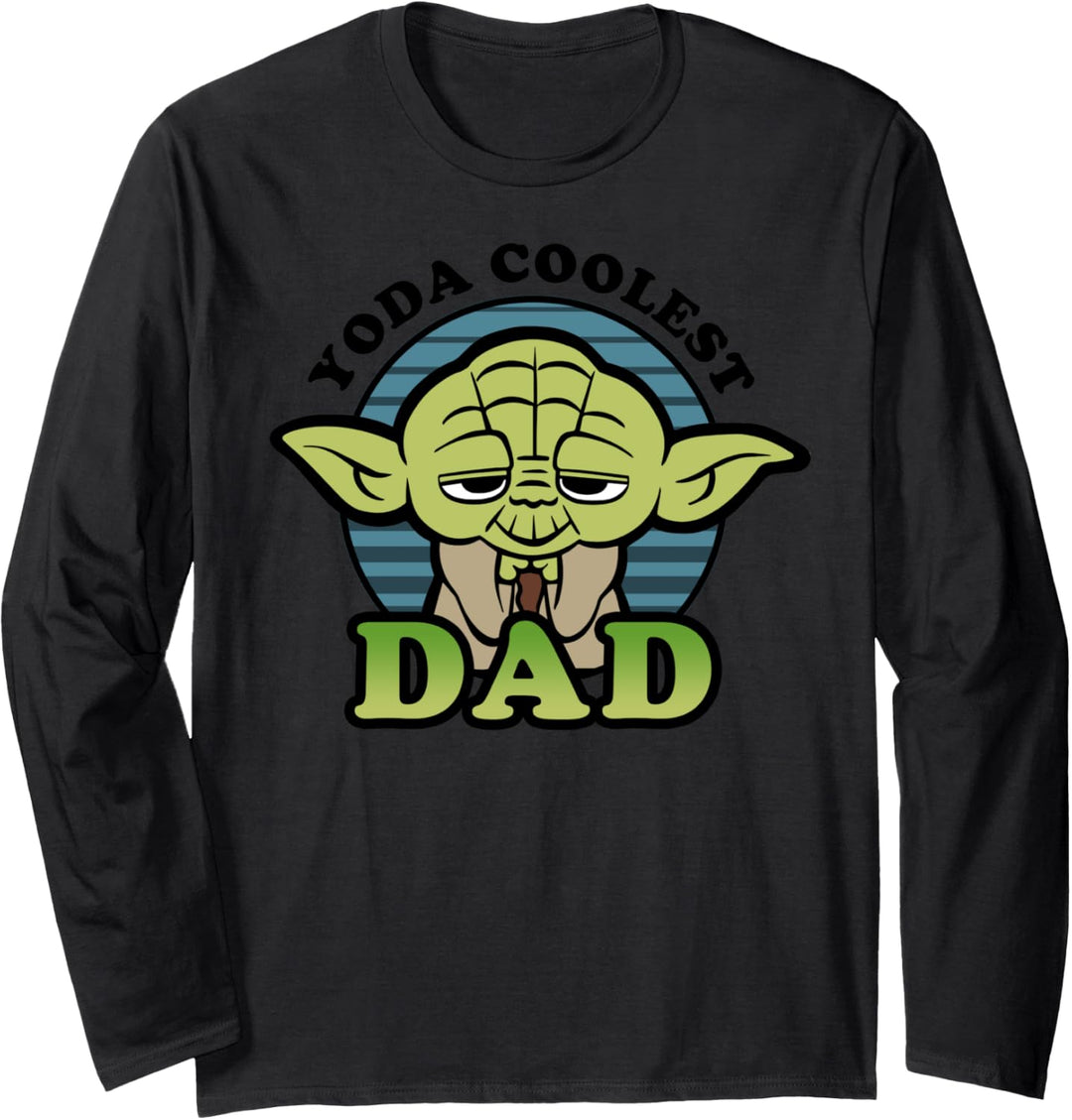 Star Wars Yoda Coolest Dad Cartoon Langarmshirt
