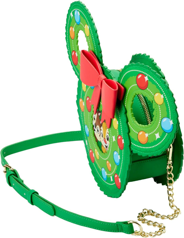 Loungefly Disney Chip n Dale Umhängetasche mit Kranz, Mehrfarbig Einheitsgrösse, Einheitsgr&#xF6;&#x