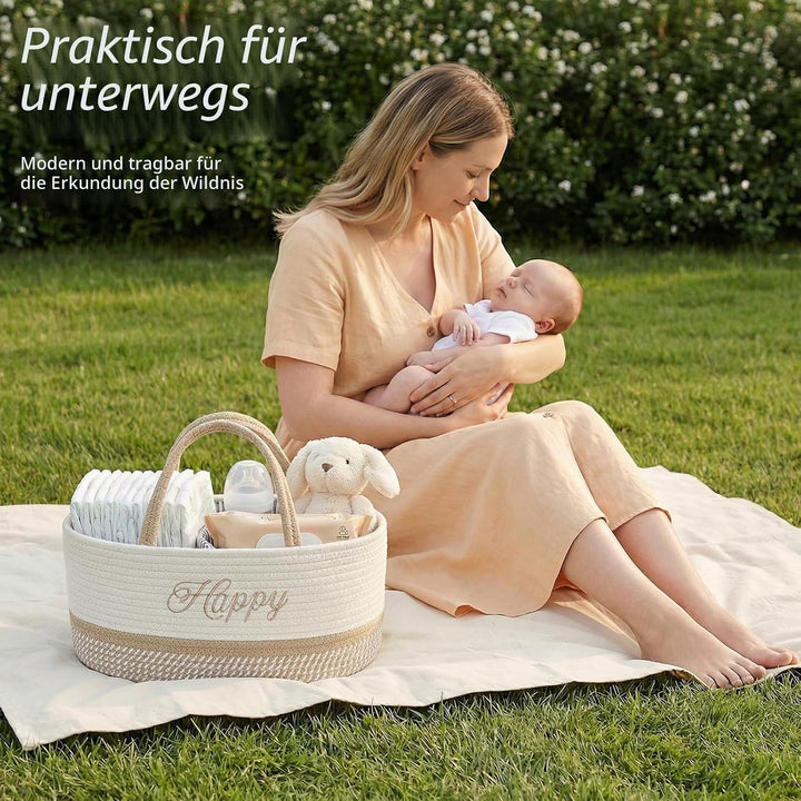 Klapptisch Organizer, Baby Organizer Korb, Klapptisch Aufbewahrungskorb, Windel Caddy mit Türgriff,