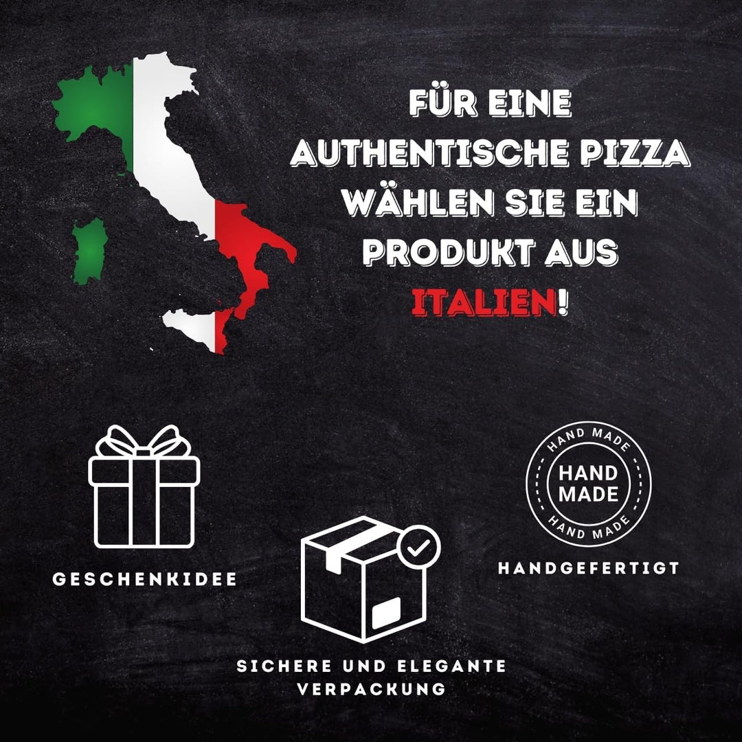 CUORE LAVICO - DAS ORIGINAL Italienischer Pizzastein - Ätna Lavastein für Pizza 39x30x2 cm inkl. Piz
