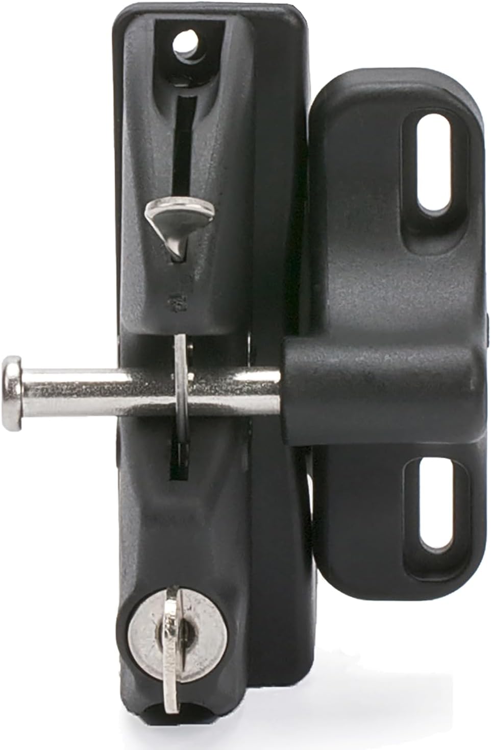 National Hardware V6201 LTCH BLK N346-201 4-9/16" LokkLatch Automatic Keyed Gate Lock Latch in Black