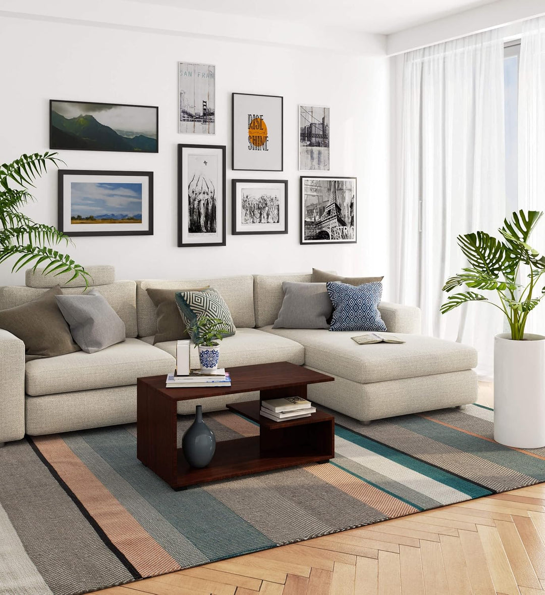 AKORD Couchtisch Holz | Pin 90 x 45 x 51 cm | Schrank für Wohnzimmer | Schlafzimmer Schrank | Minima