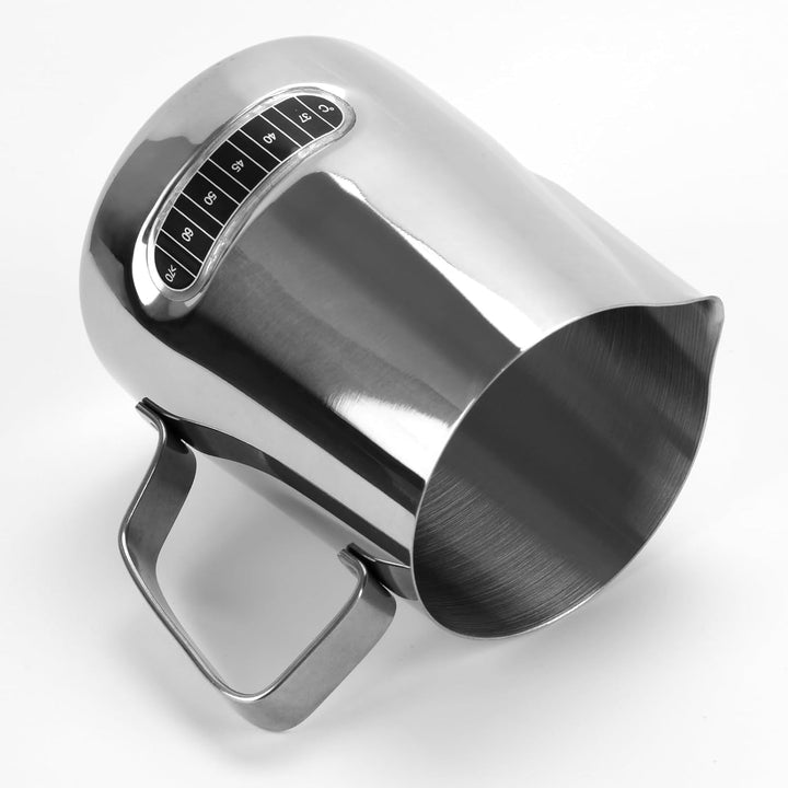 2 Stück Milchschäumer Kännchen 600 ml, Edelstahl Milchschaumkännchen Barista-Werkzeuge mit Temperatu