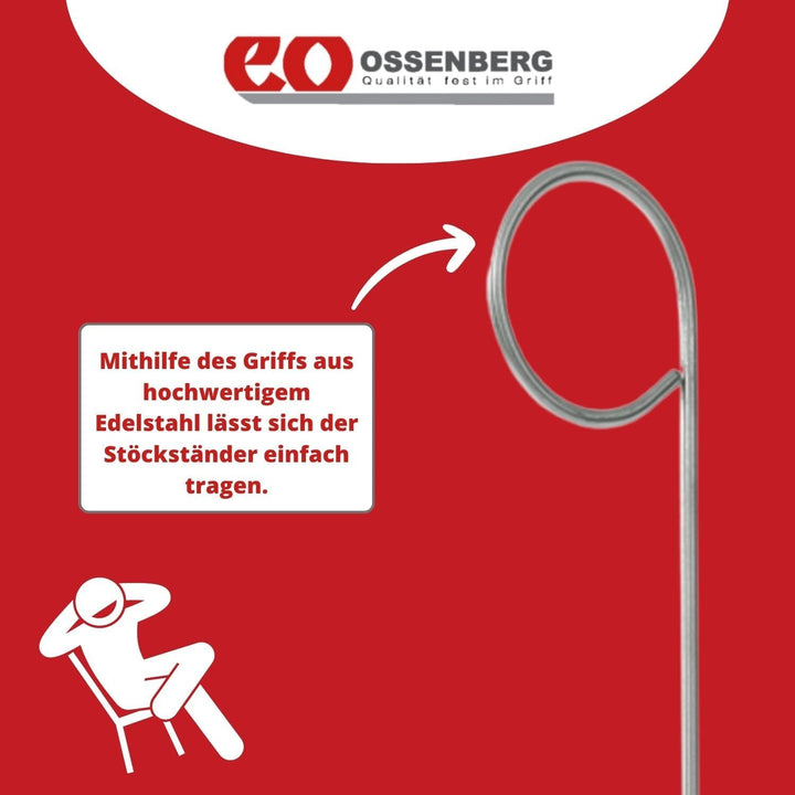 Stockständer für Gehhilfen – Schirmständer für Gehstöcke - aus Kunststoff - aufrechter Stand der Geh