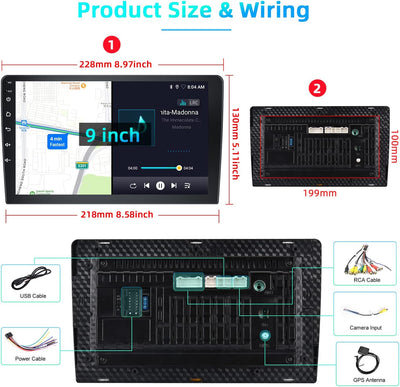 Podofo Autoradio 2 Din mit Wireless Apple Carplay & Android Auto, Android 13 2G+32G Doppel Din Auto