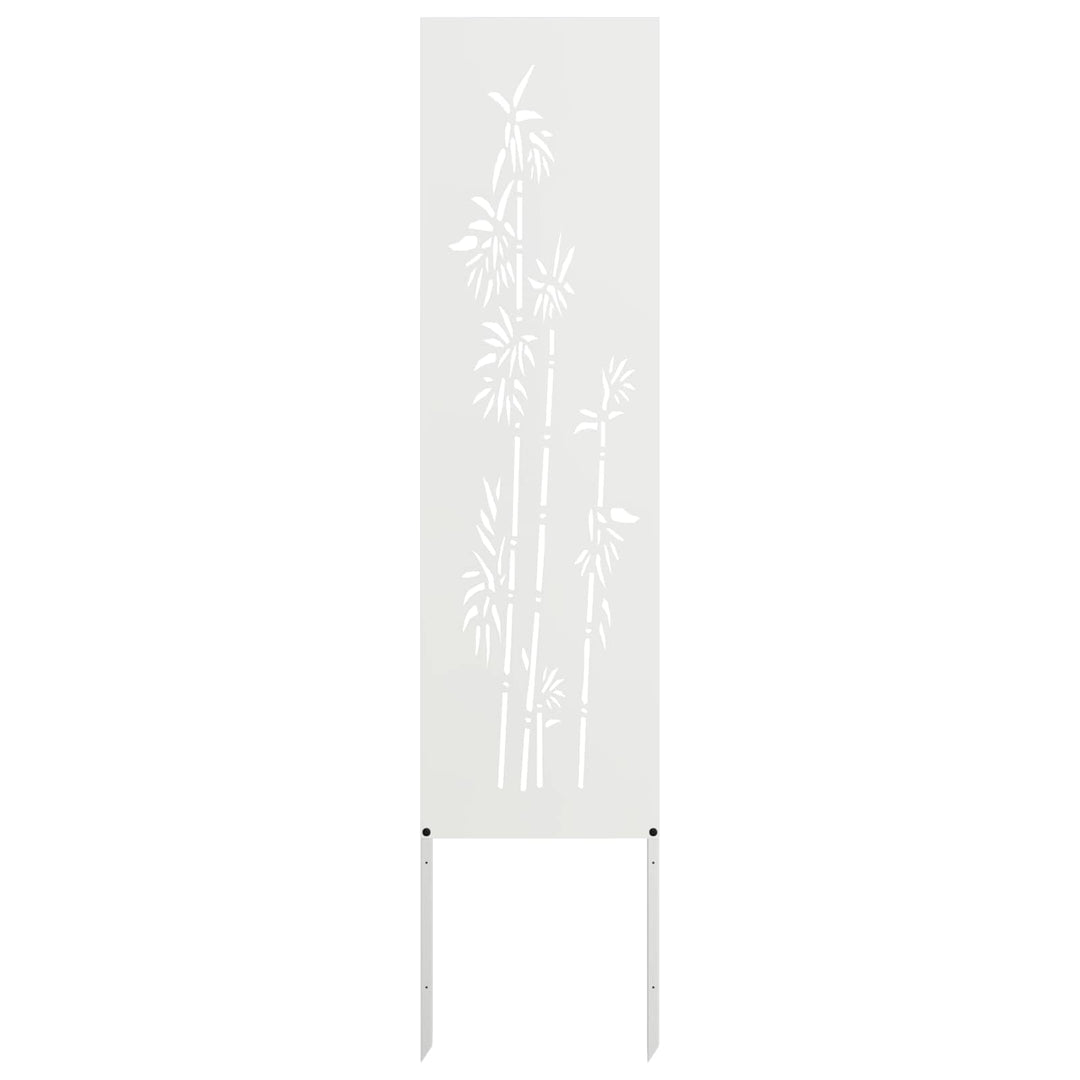 vidaXL Garten Sichtschutz-Leinwand Floral Weiss 32 x 140 cm, Weiss 32 x 140 cm
