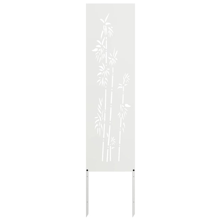 vidaXL Garten Sichtschutz-Leinwand Floral Weiss 32 x 140 cm, Weiss 32 x 140 cm