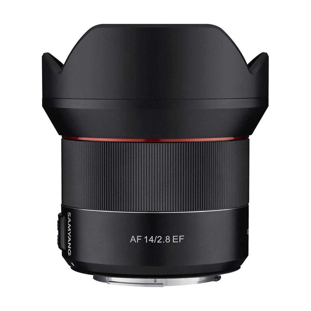 Samyang 8008 AF 14mm F2,8 EF für Canon EF Objektiv I Weitwinkel mit 116,6° Bildwinkel & präzisem Aut